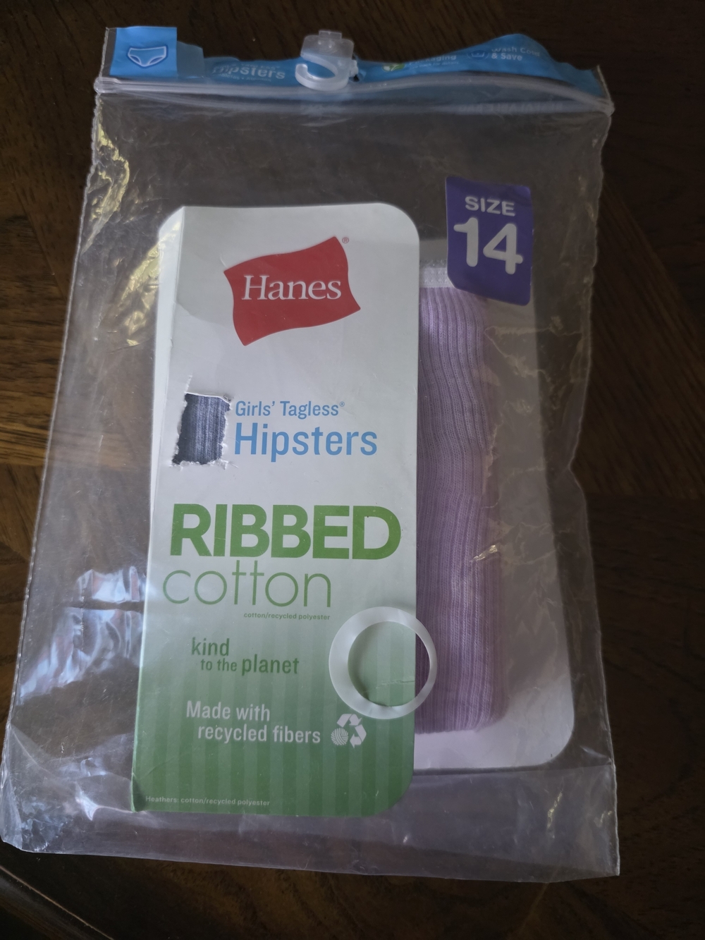 Hanes Girls' Tagless Ribbed Cotton Hipsters - Light Purple